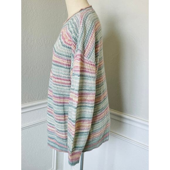 Pastel Striped Cable Knit Sweater - Picture 6 of 8